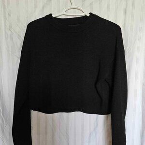 faux-cashmere cropped long-sleeve